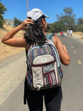 LARGE Himalayan Hemp Backpack with LAPTOP POCKET Nepal Fair Trade Hiking BagBackpcks