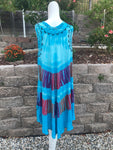 Loose Brightly Colored Casual Tie-Dye Summer Umbrella Dress