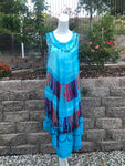 Loose Brightly Colored Casual Tie-Dye Summer Umbrella Dress