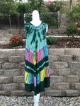 Loose Brightly Colored Casual Tie-Dye Summer Umbrella Dress