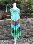 Loose Brightly Colored Casual Tie-Dye Summer Umbrella Dress