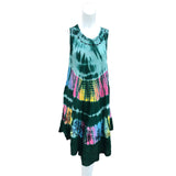 Loose Brightly Colored Casual Tie-Dye Summer Umbrella Dress