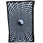 Yin Yang Tapestry Black and White Indian Wall Hanging Mandala Boho Bedding Bedspread Table Cloth Dorm Decor Hippie Tapestry Psychedelic
