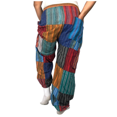 Himalayan Patchwork Hippie Pants With Pockets and Elastic Waist -   Canada