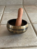 High Vibrational Handcarved Om Mani Padme Hum Mantra Singing Bowl