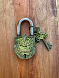 Gorgeous small Lord Ganesh Brass Antique/Vintage Looking padlock