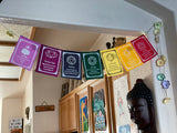 Cute Fringe 7 CHAKRA Tibetan Buddhist Prayer Flags COTTON Nepal Prayer Flag Home Decor Room Decor Flags and Banners Indoor Outdoor Decor