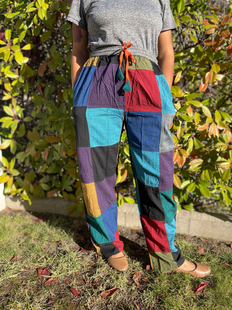 Comfy Cute Boho Style Patchwork Pants Bright